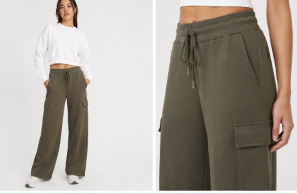 Alo Yoga Scholar Knit High Waist Cargo Pants Olive Green Size Small